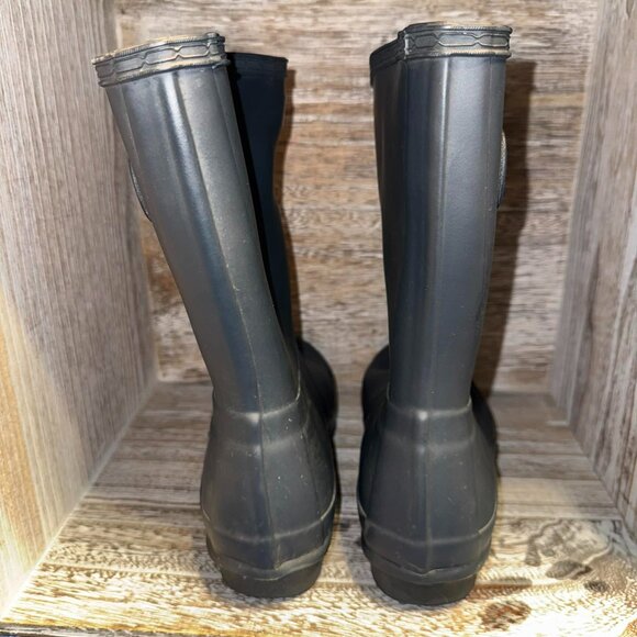 Hunter Womens Original Short Boots Waterproof Rain Navy Blue Matte - Picture 8 of 10